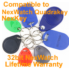 NexWatch Honeywell NexKey Quadrakey Format Key Fob Compatible with KeyMate
